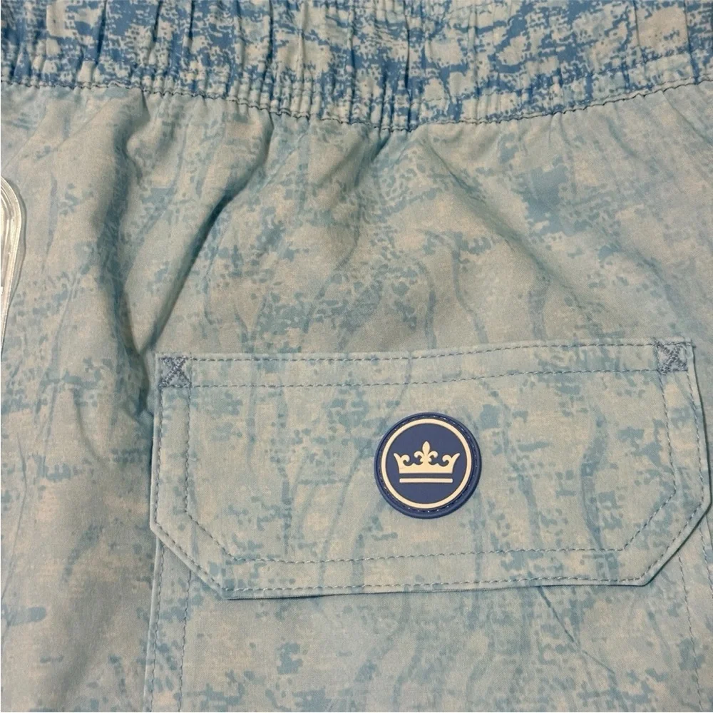 Peter Millar Blue Swim‎ Trunks with Geometric Design